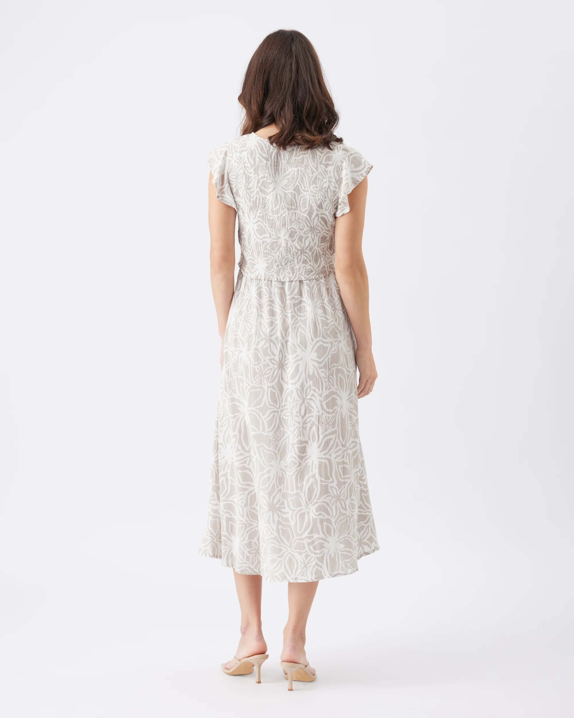 Alona Nursing Dress Sand / White - Image 4