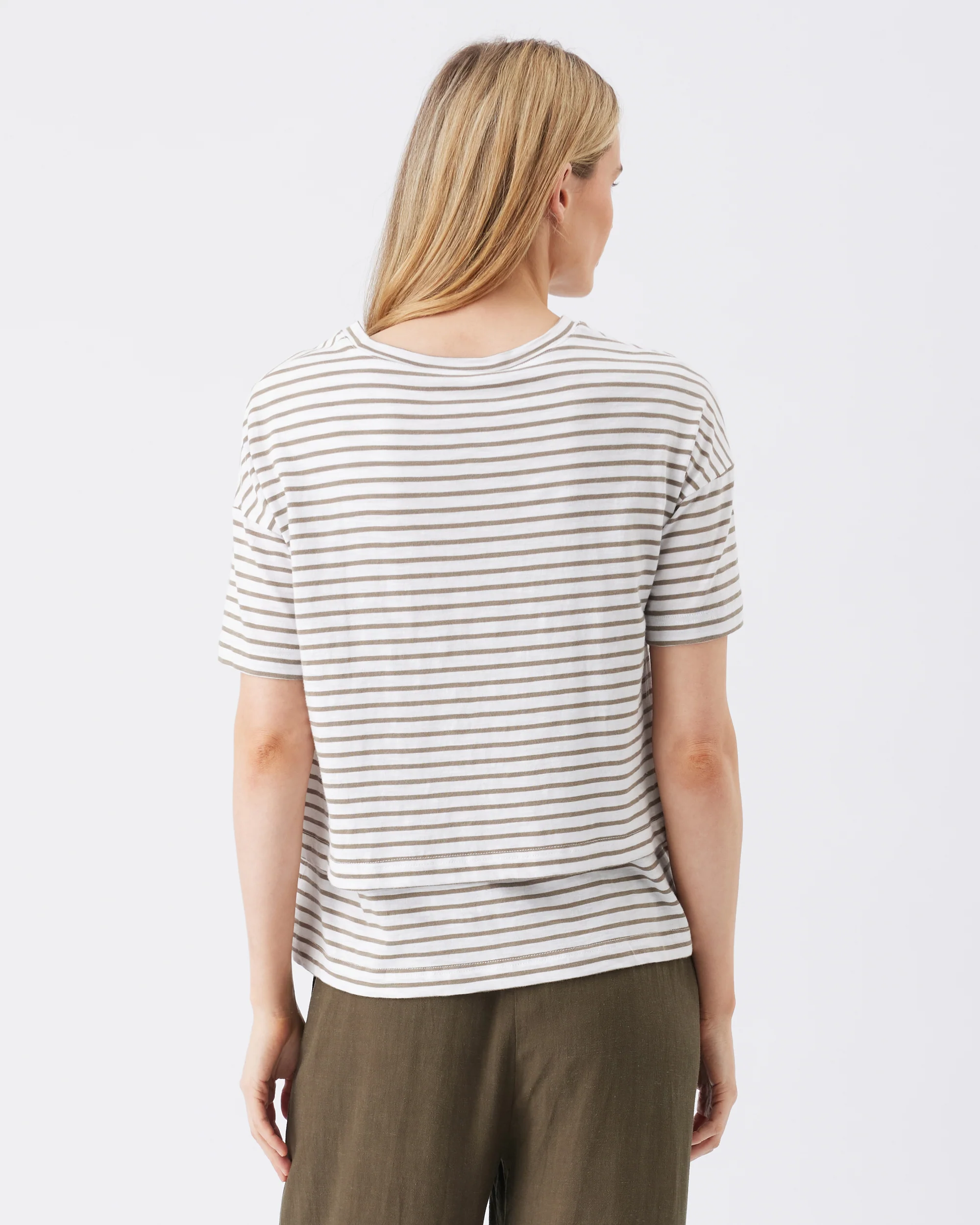 Claudette Nursing Tee White / Olive - Image 4