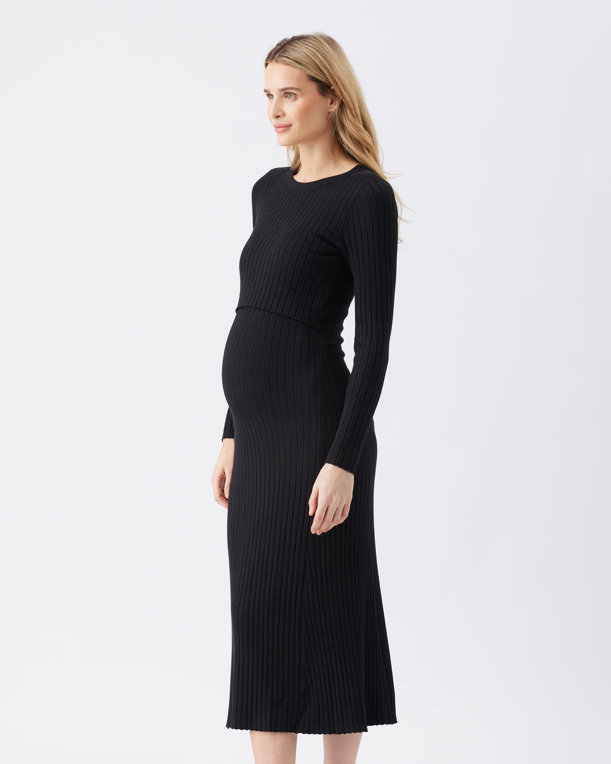 Eden Knit Nursing Dress Black - Image 3