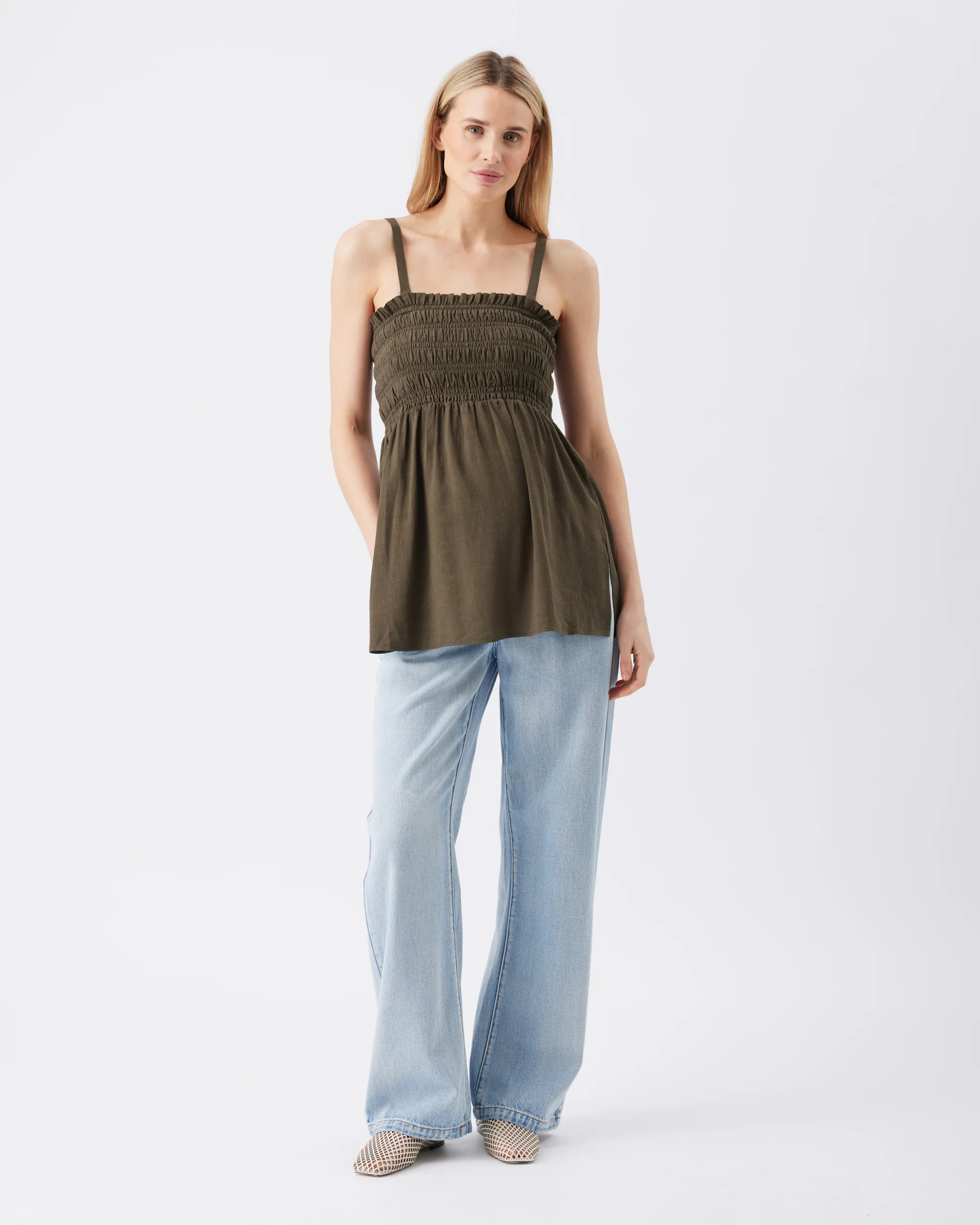 Ella Shirred Tunic  Khaki - Image 7