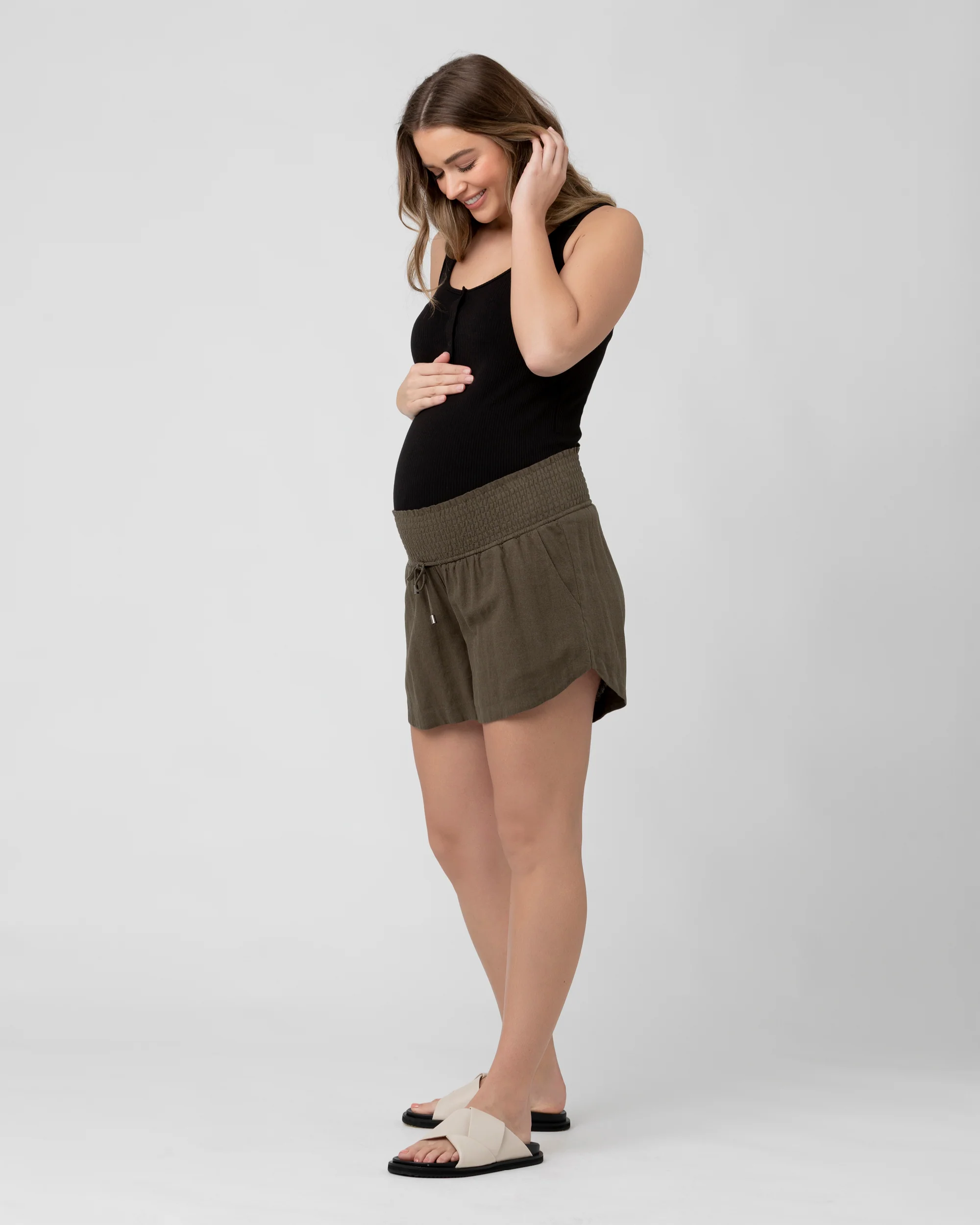 Izzy Button Down Rib Tank Black - Image 4