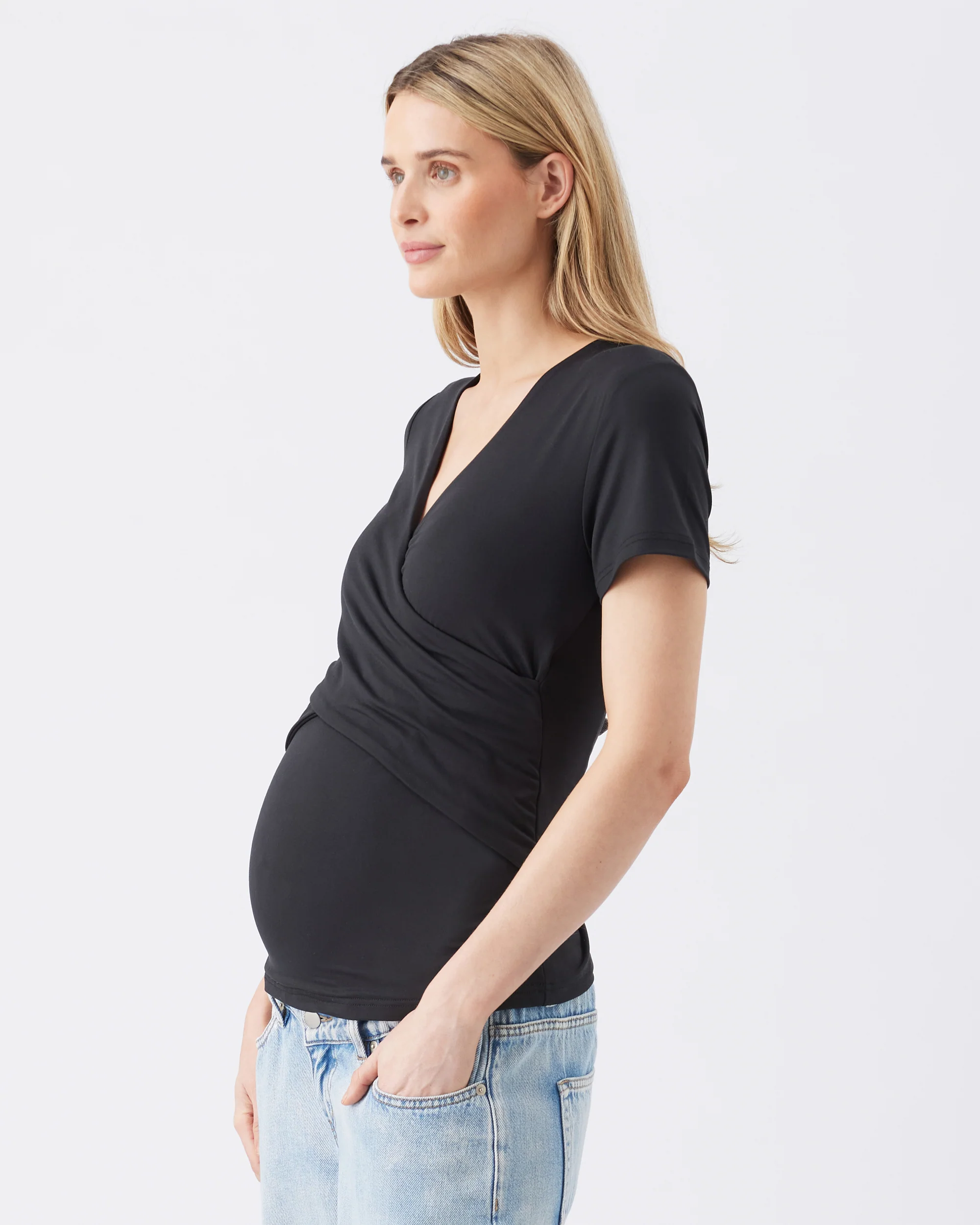 Luxe Knit Embrace Nursing Tee Black - Image 3