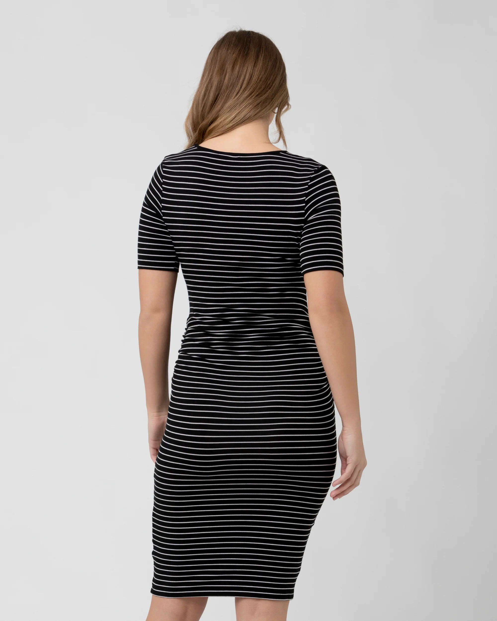 Mia Short Sleeve Nursing Dress Black / Flint - Image 4