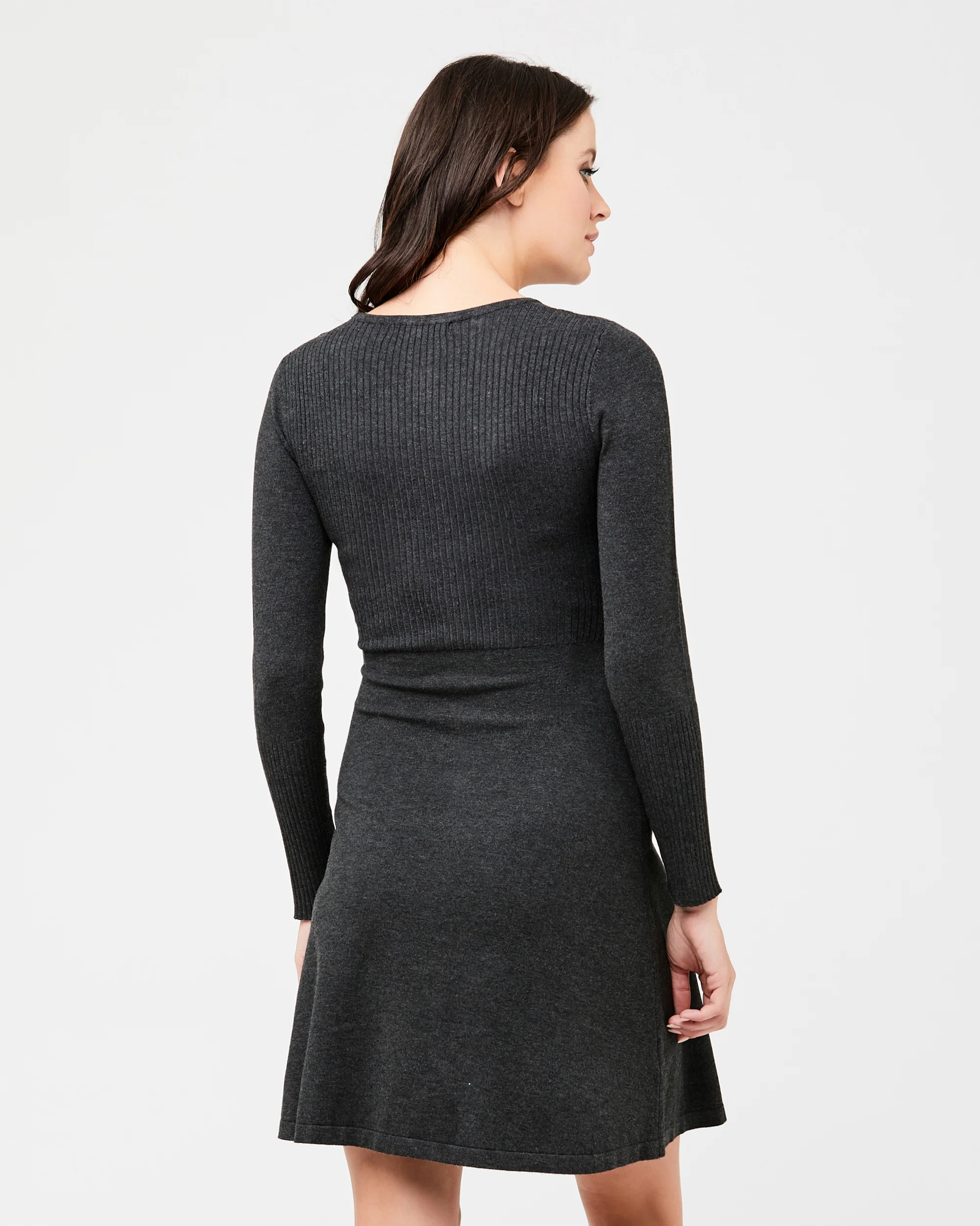 Molly Knit Nursing Dress Charcoal Marle - Image 3