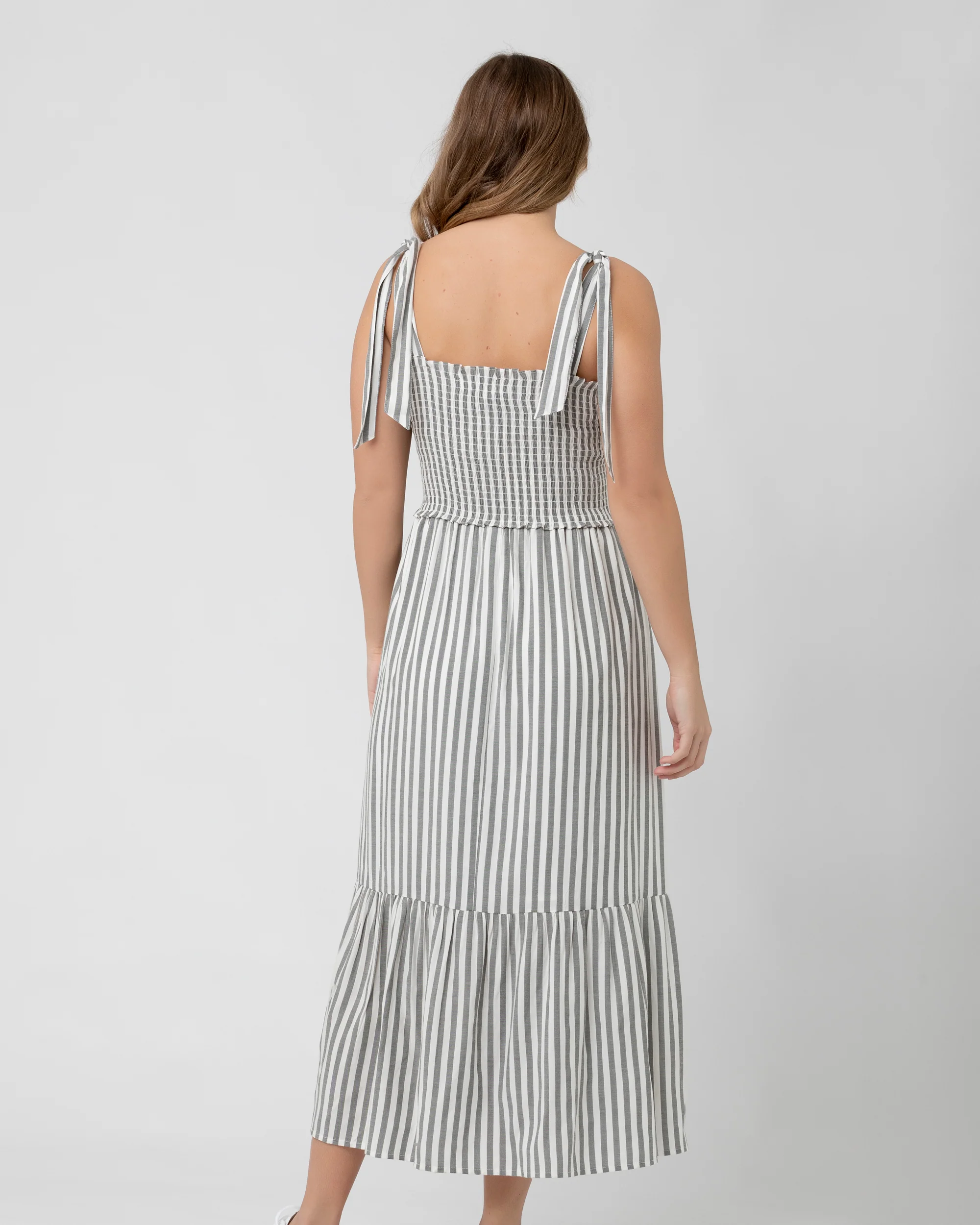 Ollie Smocked Dress Black / White - Image 5