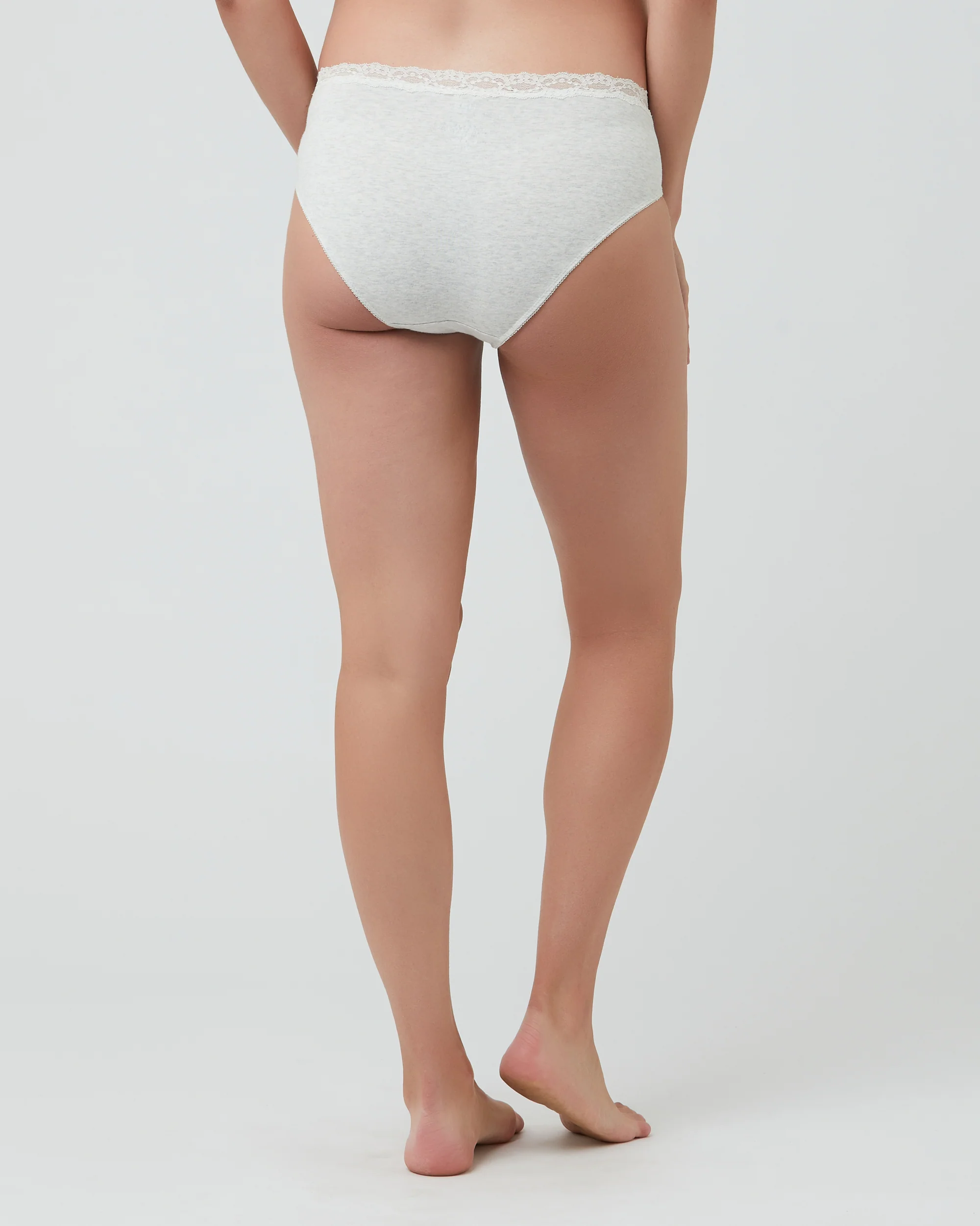 Organic Cotton Lacey Briefs Silver Marle - Image 4