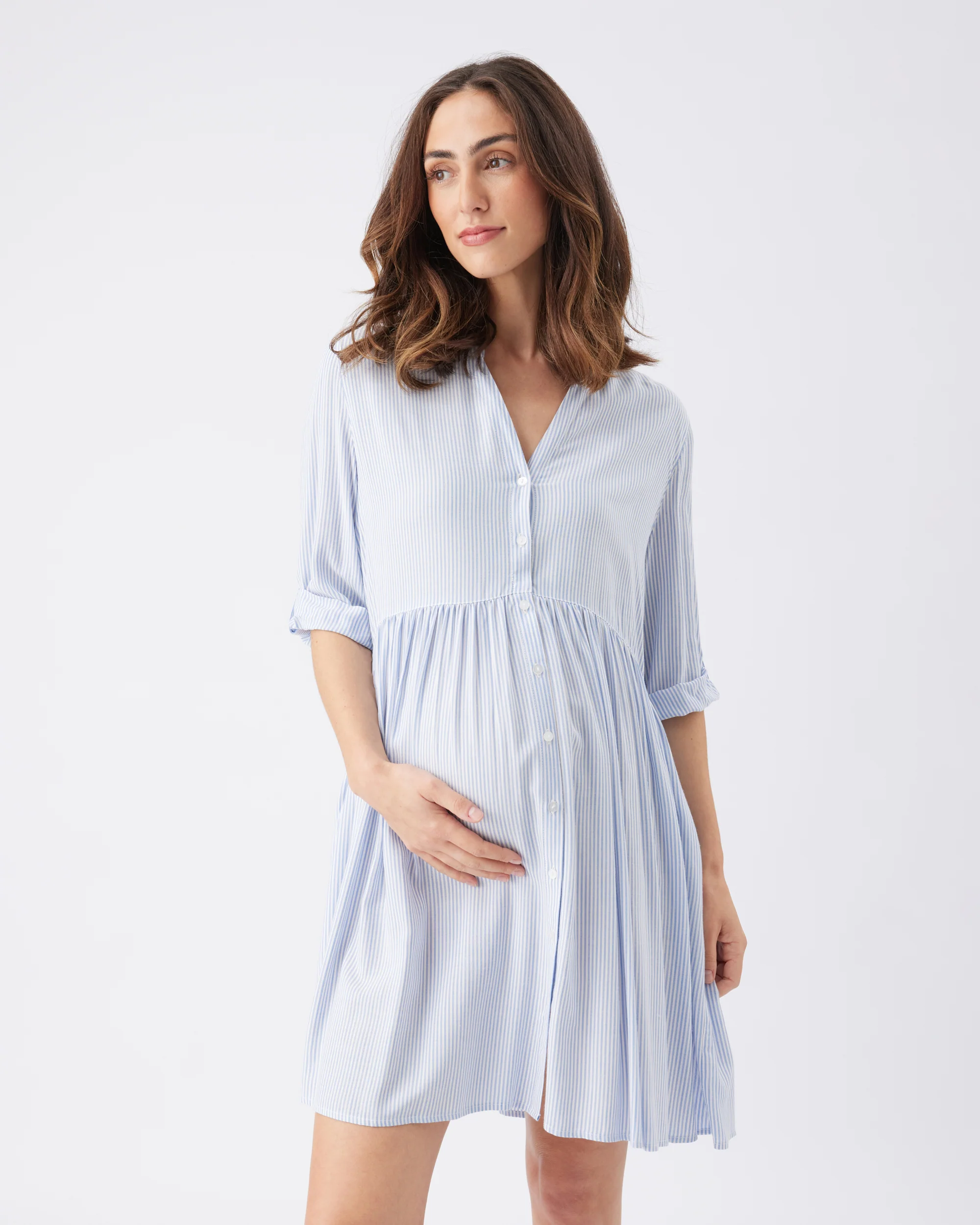 Sam Stripe Dress Sky Blue / White - Image 3