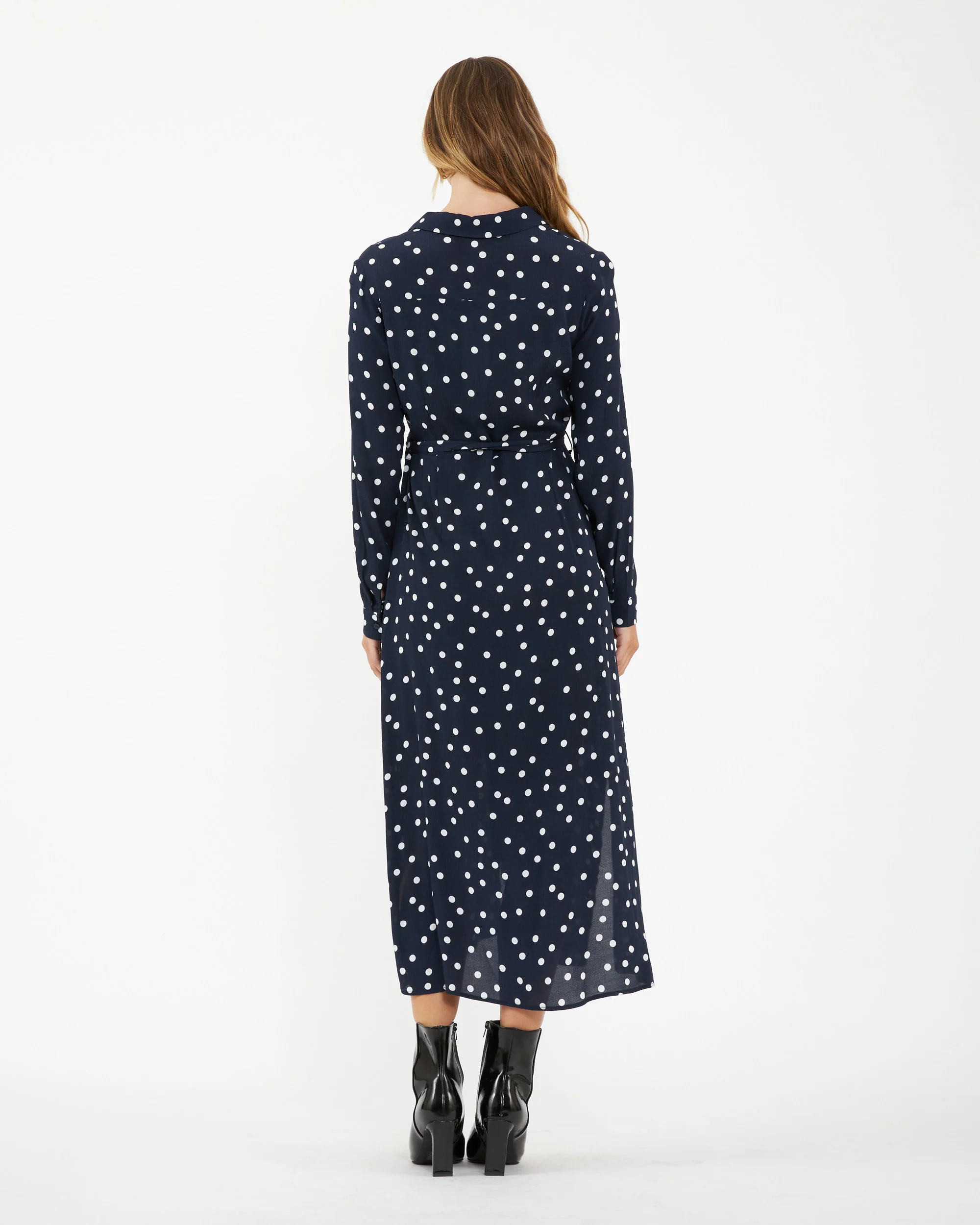 Spot Shirt Dress Navy / White - Image 5