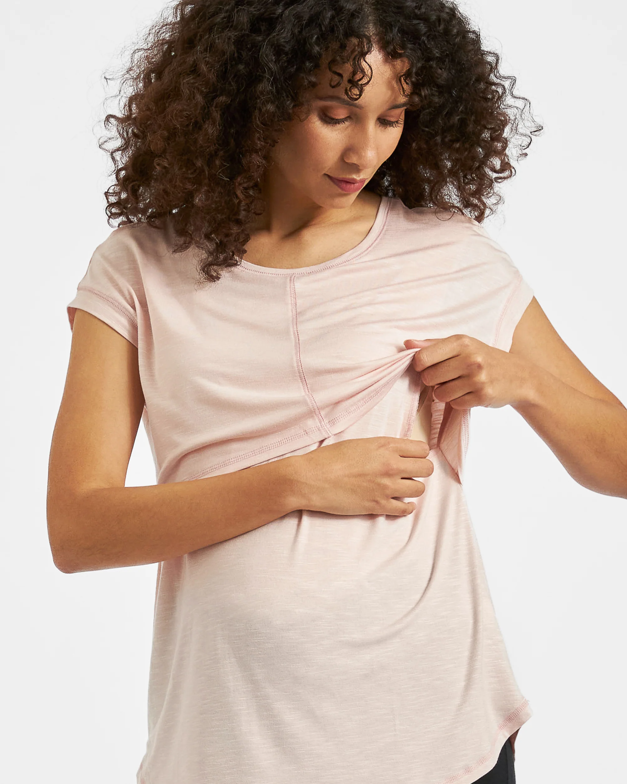 Dreamy Nursing Tee Pink Sand - Image 2