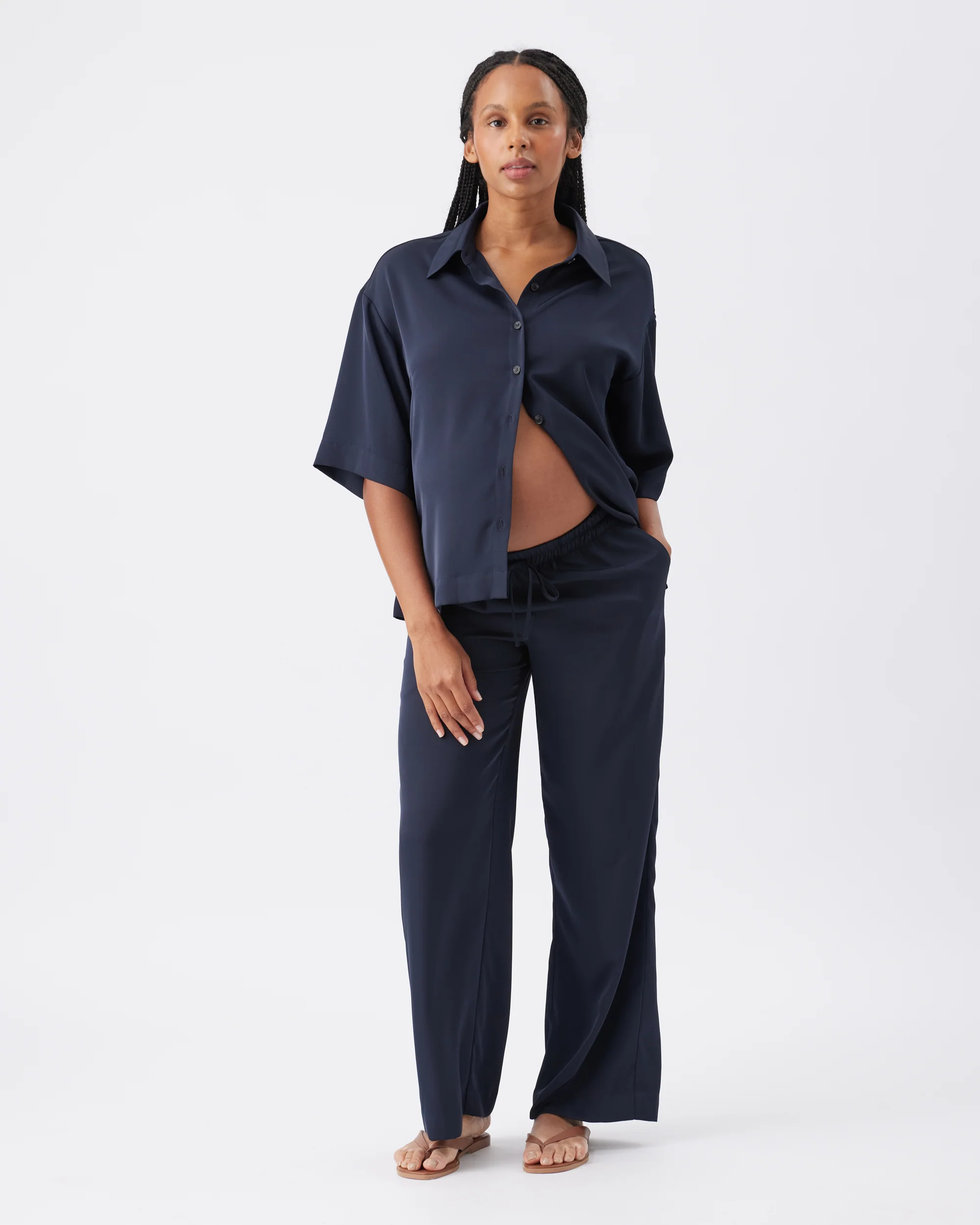 Tamara Satin Pull-On Pant Midnight - Image 6