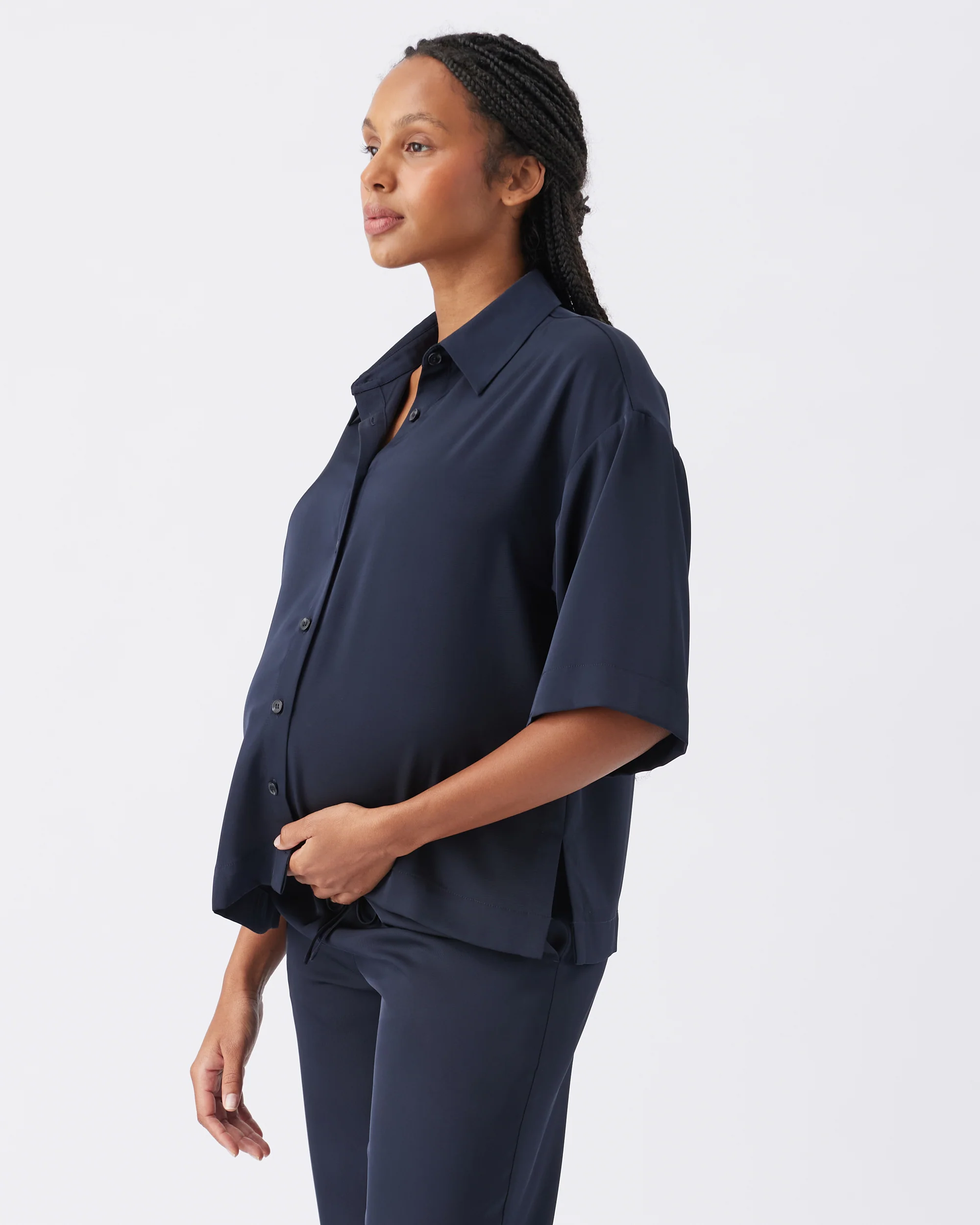 Tamara Satin Shirt Midnight - Image 3