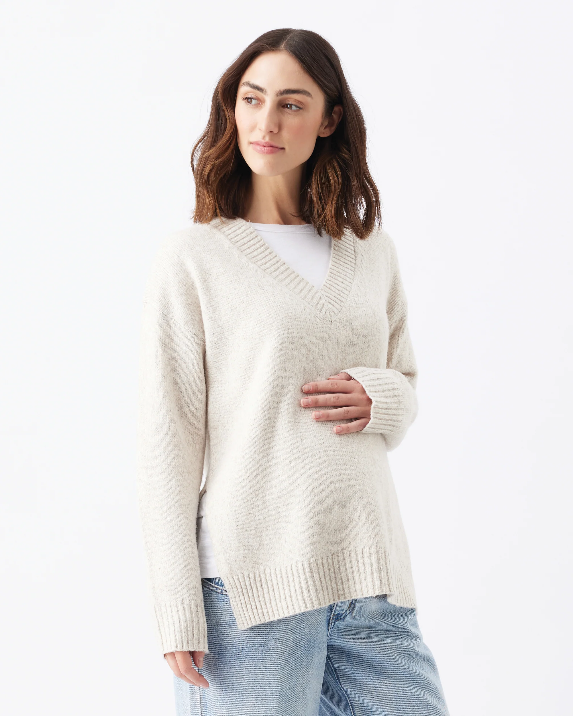 Vera Nursing Knit Oat Marle - Image 3